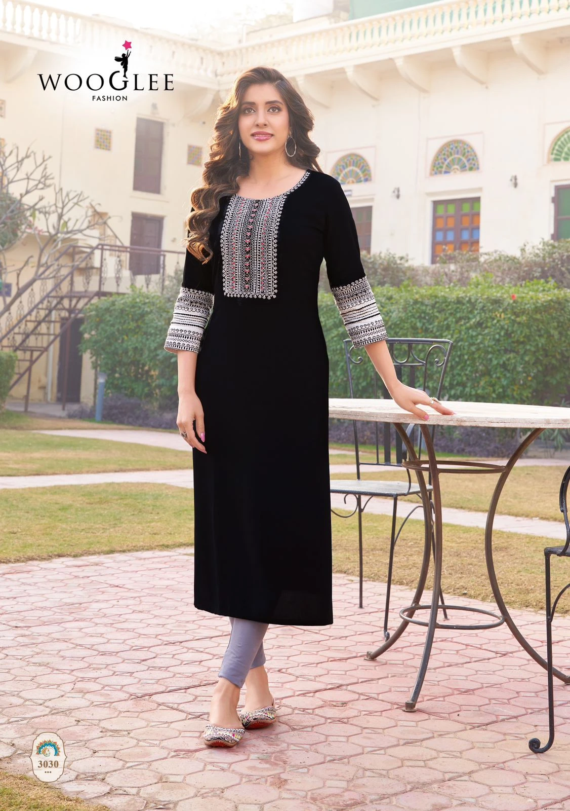 Wooglee Salonee Vol 6 Heavy Rayon Wholesale Fancy Kurtis Catalog — Wholesale Kurtis, Wooglee wholesale from Surat - Gallery Image 4